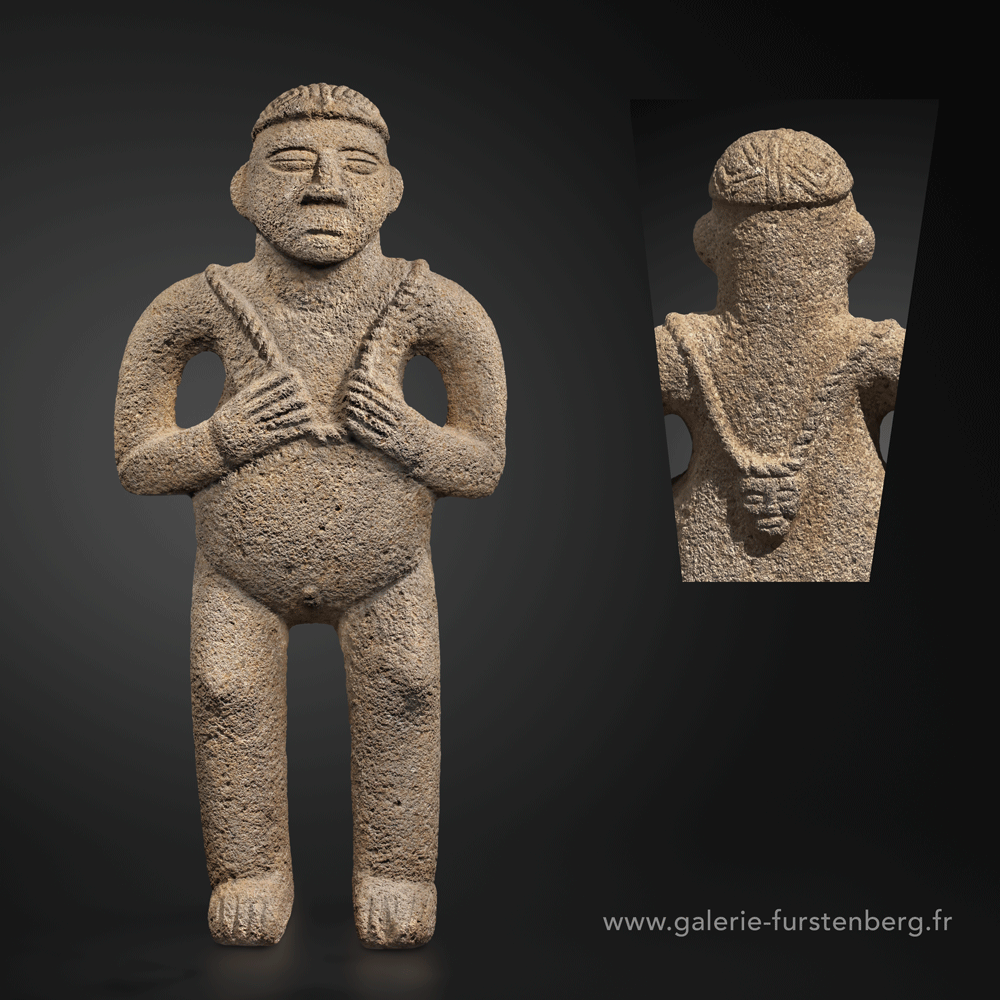 Warrior holding trophy head