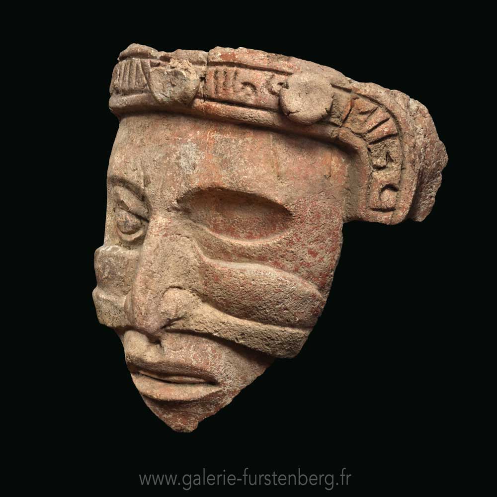 Mayan Priest head in stucco